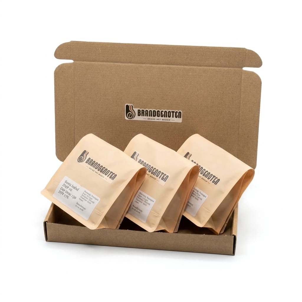 Origine pakket, drie koffies uit drie hoofdorigines